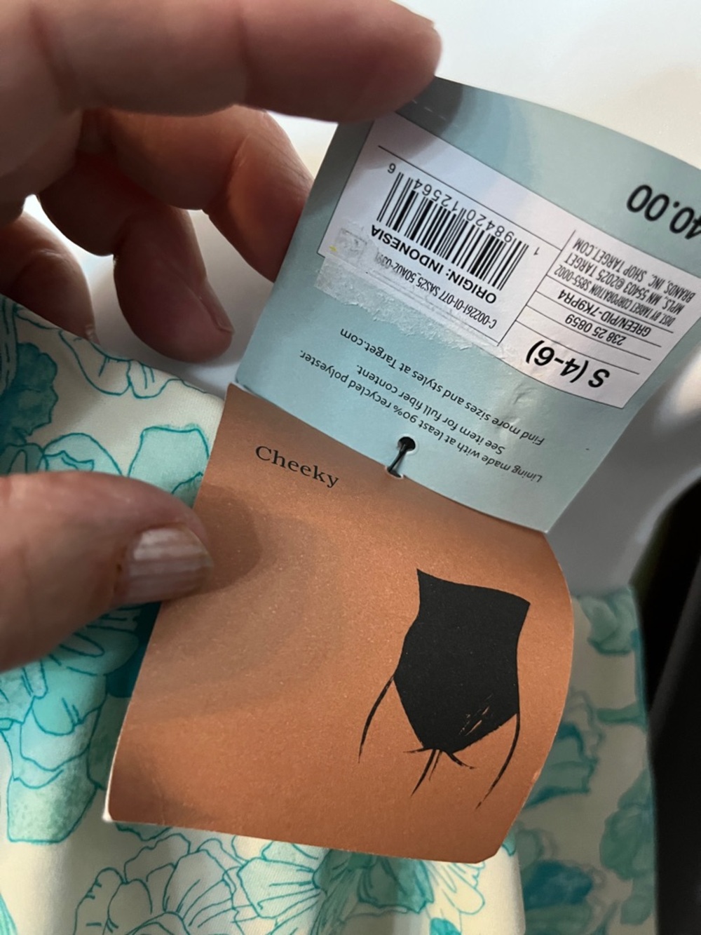 NWT Shade & Shore White & Aqua Floral Off-Shoulder Ruffle Swimsuit- 1 piece Sz S - Picture 3 of 15